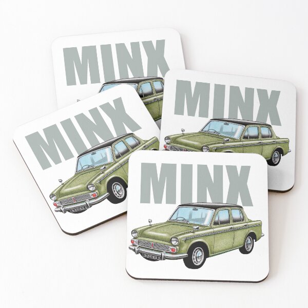 Item preview, Hillman Minx Illustration (on white) with text designed and sold by Retroblast.