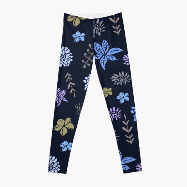 Stencil flowers mauve colourway Leggings