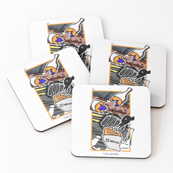 Item preview, The Lovers - Newcastle Geordie Tarot Card - Brown Ale and Greggs Pasty designed and sold by KayfabesDead.
