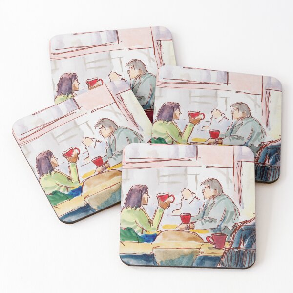 Item preview, Cafe life sketch - people chatting and drinking coffee designed and sold by MikeJory.