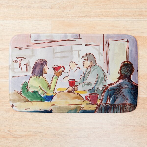 Item preview, Cafe life sketch - people chatting and drinking coffee designed and sold by MikeJory.