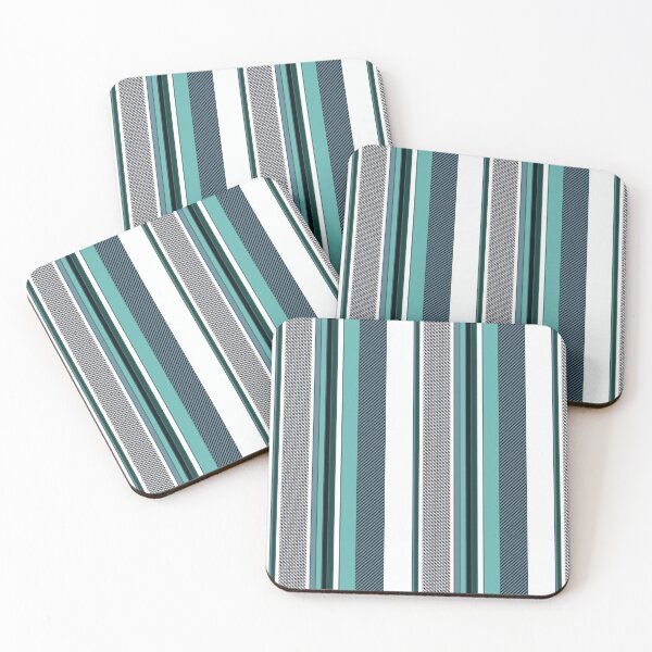 Item preview, White and turquoise, striped, textured. designed and sold by marinaklykva.