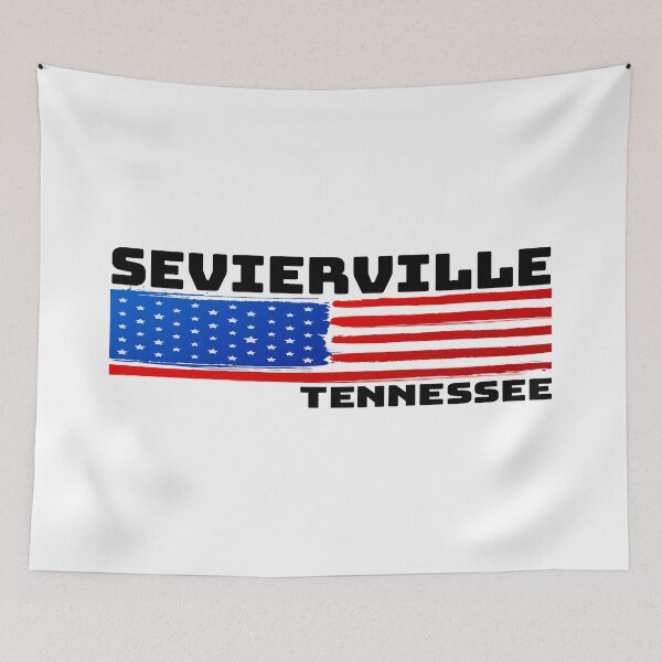 Item preview, Sevierville Tennessee Flag Patriotic Great Smoky Mountains designed and sold by DESTINATIONS DECAL.