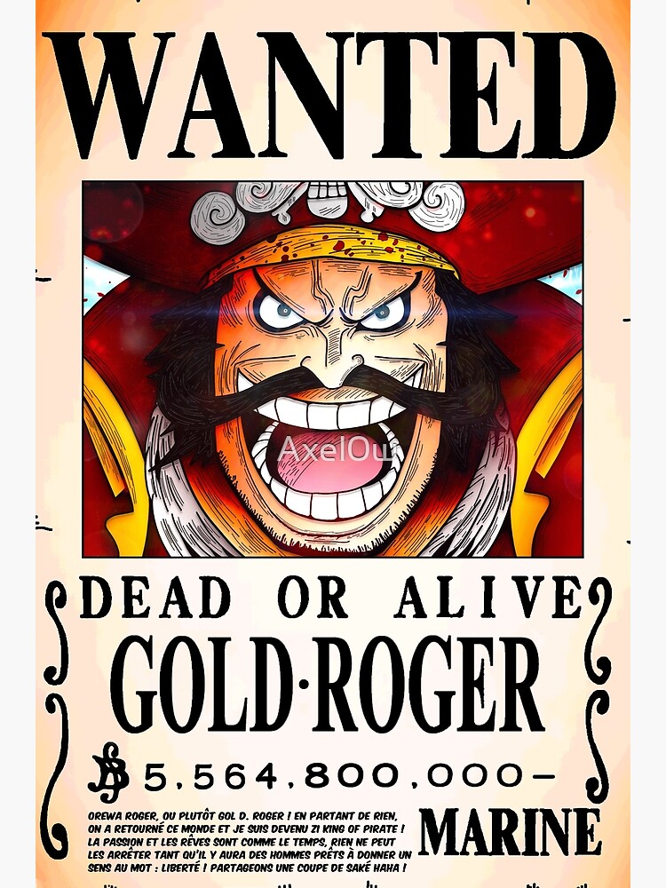 Gold Roger One Piece Wanted Poster Postcard for Sale by One Piece