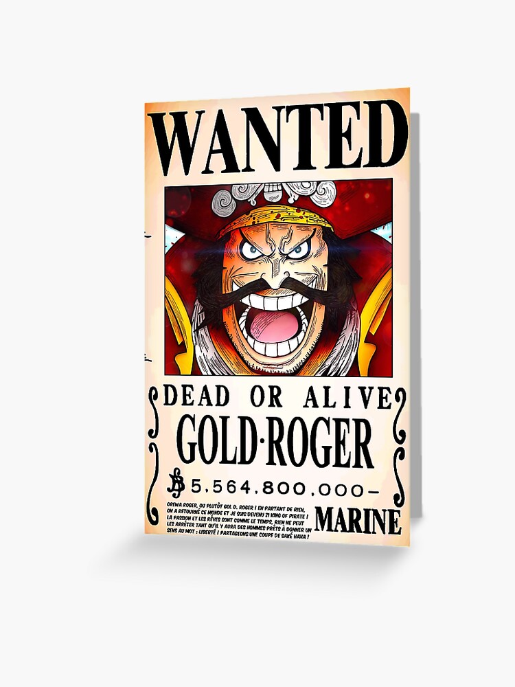 Gold Roger One Piece Wanted Poster Postcard for Sale by One Piece