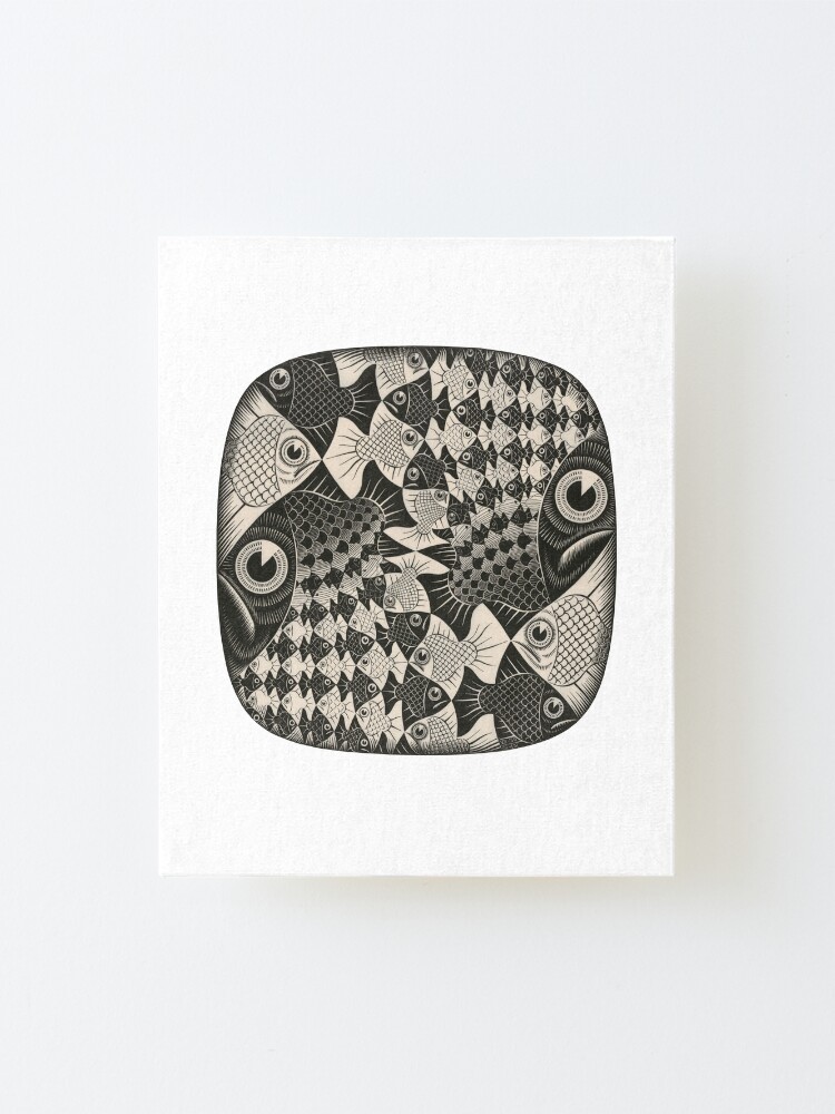 Alternate view of Escher - Fishes and scales Mounted Print