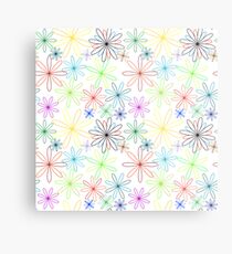colored flowers abstract pattern extended Metallbild