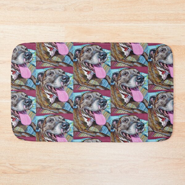 Item preview, Fawn Brindle Pitbull Mix Rescue Dog designed and sold by RobertPhelpsArt.