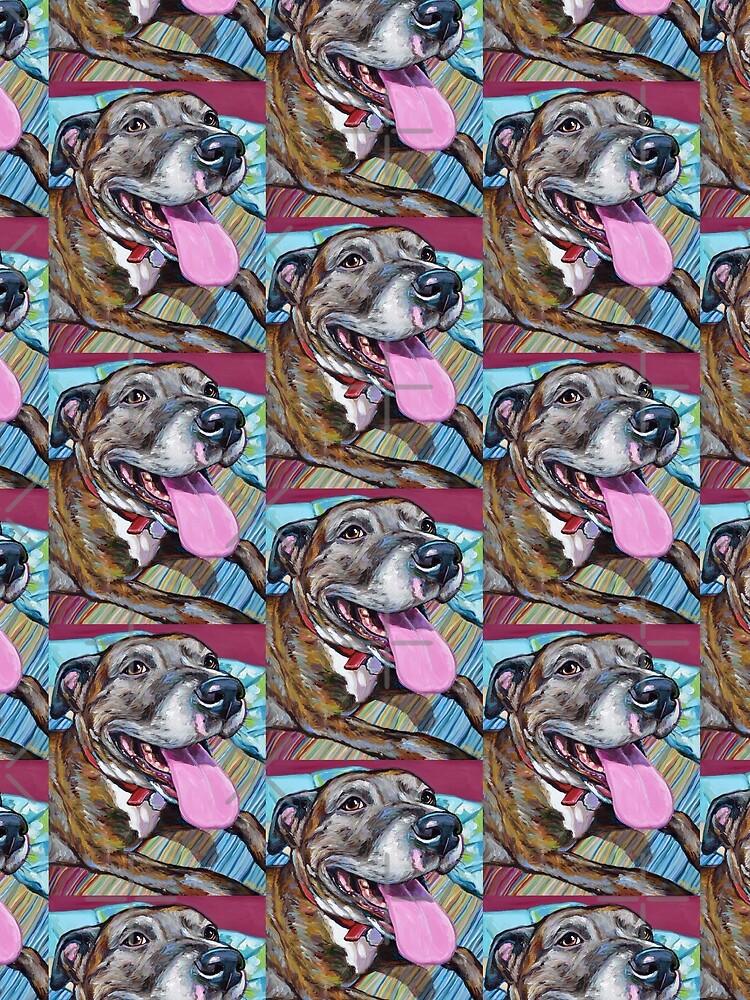 Fawn Brindle Pitbull Mix Rescue Dog Scarf For Sale By Robertphelpsart