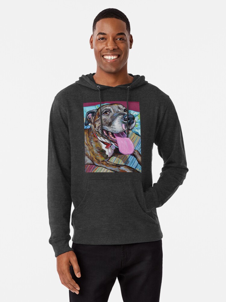 Fawn Brindle Pitbull Mix Rescue Dog Lightweight Hoodie for Sale by  RobertPhelpsArt