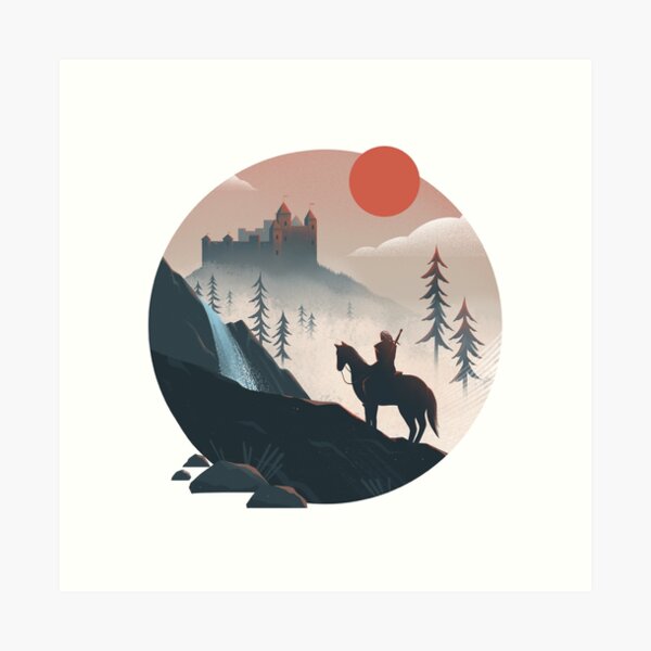 Geralt on the Ride Art Print