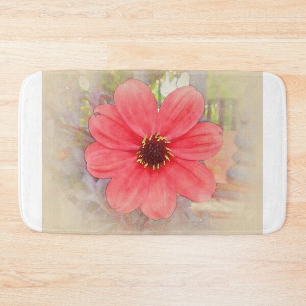 Item preview, Vermillion flower watercolor designed and sold by LuxPNSilva.