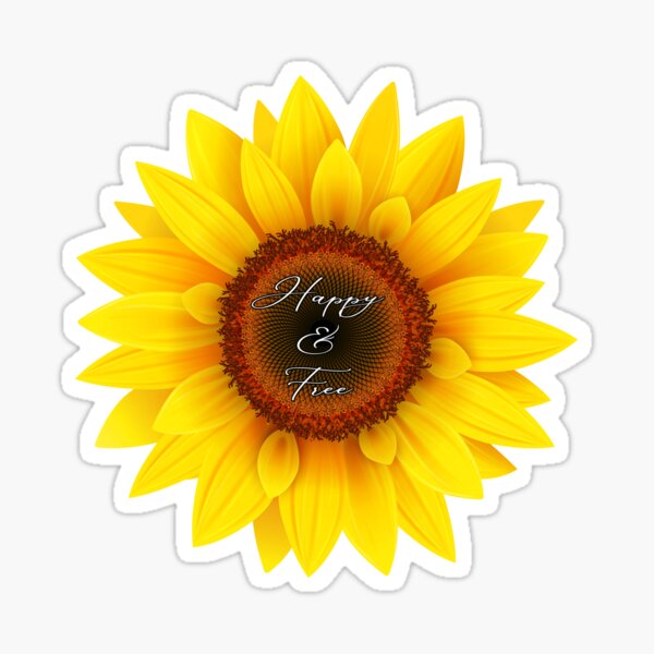 Happy and free sunflower Sticker