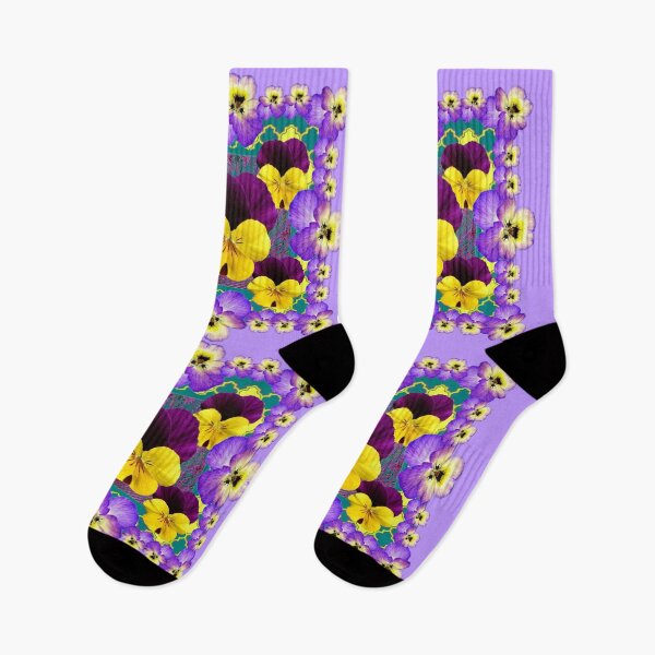 Item preview, LILAC COLORED PURPLE-YELLOW VIOLAS & PANSIES ART, designed and sold by sharlesart.