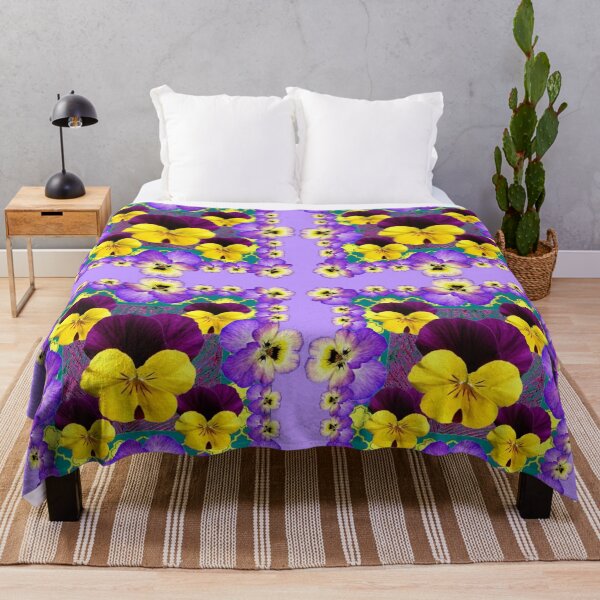 Item preview, LILAC COLORED PURPLE-YELLOW VIOLAS & PANSIES ART, designed and sold by sharlesart.