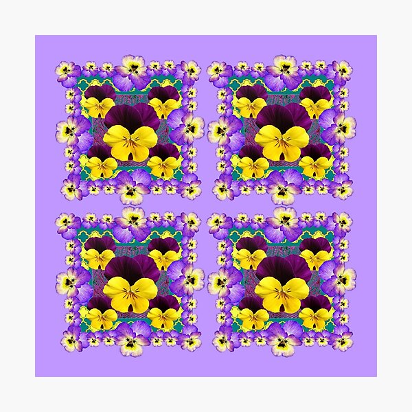 Item preview, LILAC COLORED PURPLE-YELLOW VIOLAS & PANSIES ART, designed and sold by sharlesart.