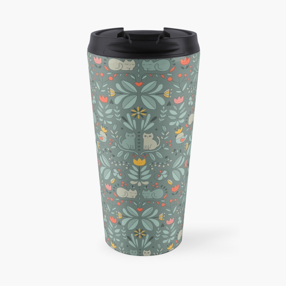Swedish Folk Cats Travel Coffee Mug