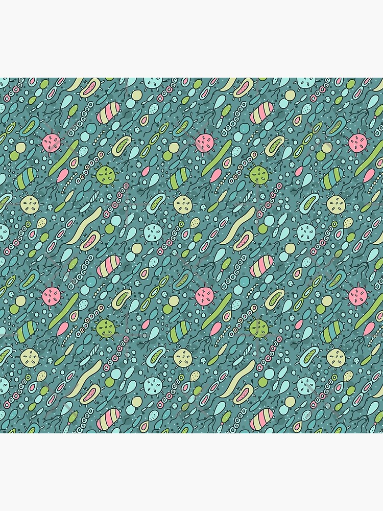 Microbes pattern. Bacteria design for biology lovers. by kostolom3000