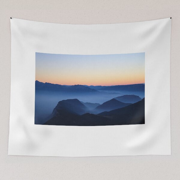 Item preview, Dreamy Blue Sunset Mountains designed and sold by newburyboutique.