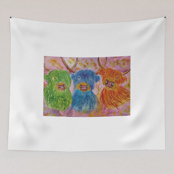 Item preview, Colourful Quirky Highland Cows designed and sold by Casimirasart.