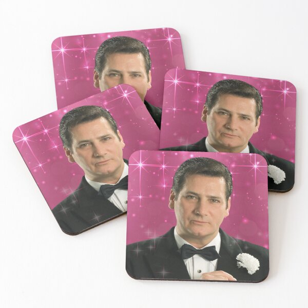 rabudesember tony hadley star pink flower white Coasters (Set of 4)
