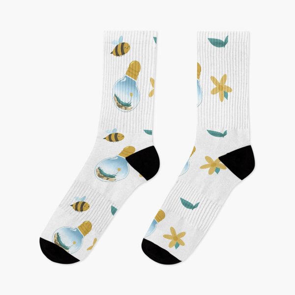 Item preview, Cute Bee Lightbulb Terrarium Pattern designed and sold by yellowpomelo.