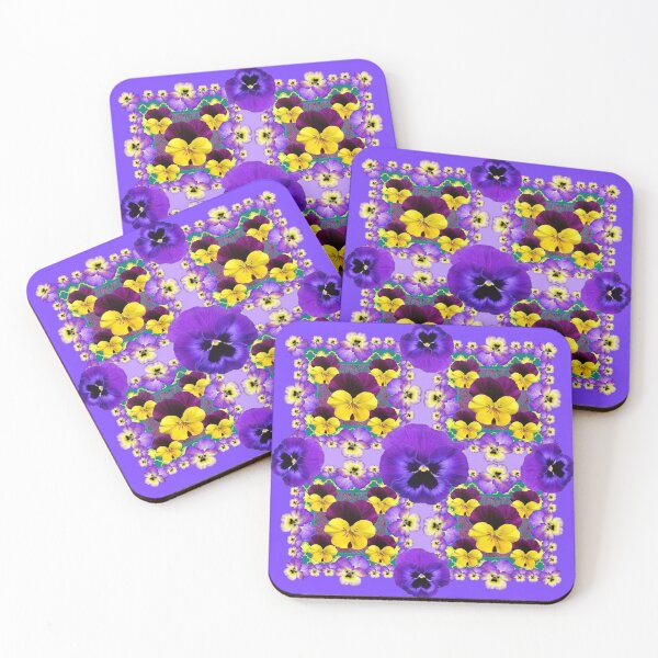 Item preview,  AMETHYST  PURPLE-YELLOW VIOLAS & PANSIES ART, designed and sold by sharlesart.