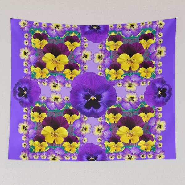 Item preview,  AMETHYST  PURPLE-YELLOW VIOLAS & PANSIES ART, designed and sold by sharlesart.