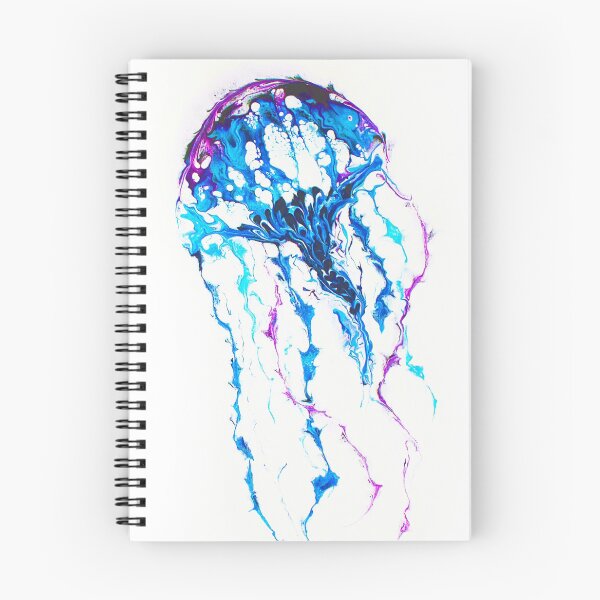 Item preview, Beautiful Blue and Purple Jellyfish Abstract Fluid Acrylic Pour Design designed and sold by CrystalCoast.