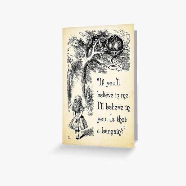 Item preview, Alice in Wonderland Quote - I'll Believe in You - Cheshire Cat Quote - 0140 designed and sold by ContrastStudios.