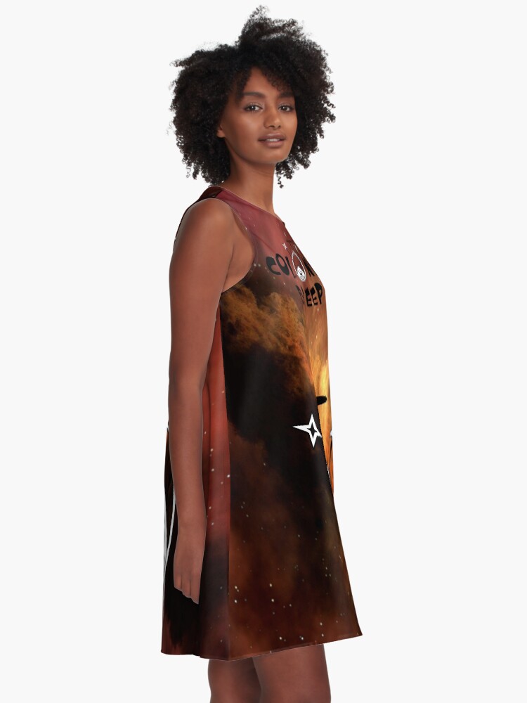 Alternate view of Colonel Bleep in the Cosmos ! A-Line Dress