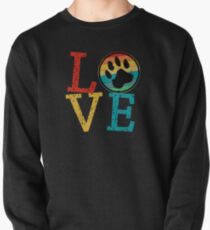 Retro Vintage Dogs Paw Novelty Design Dog Lovers Gift Pullover Sweatshirt