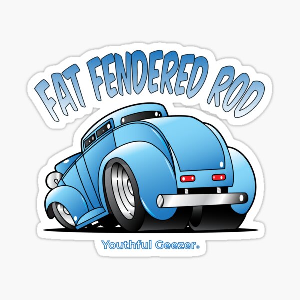 Fat Fendered Rod Cartoon Car Toon Sticker