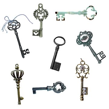 Artwork thumbnail, Vintage Keys Steampunk Theme by Tau Tia L Douglass