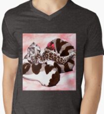 Snow Leopard Girl Men's V-Neck T-Shirt