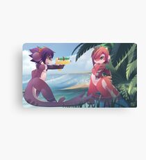 RU and Mako beach fun Canvas Print