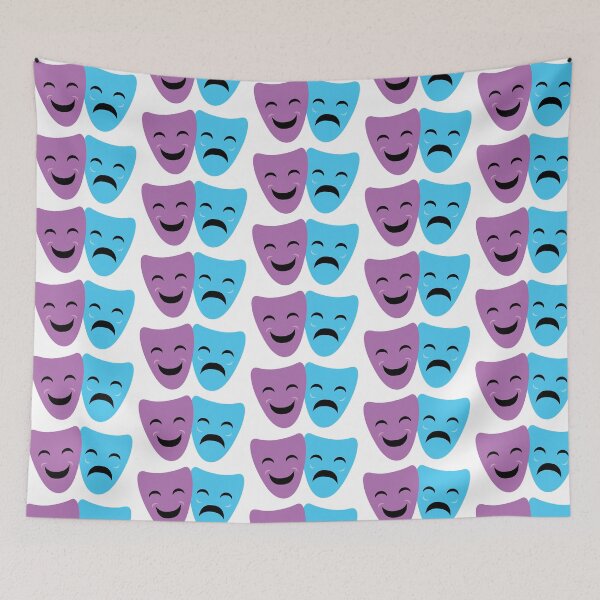 Item preview, Blue and Purple Comedy and Tragedy Drama Masks designed and sold by toxiferous.