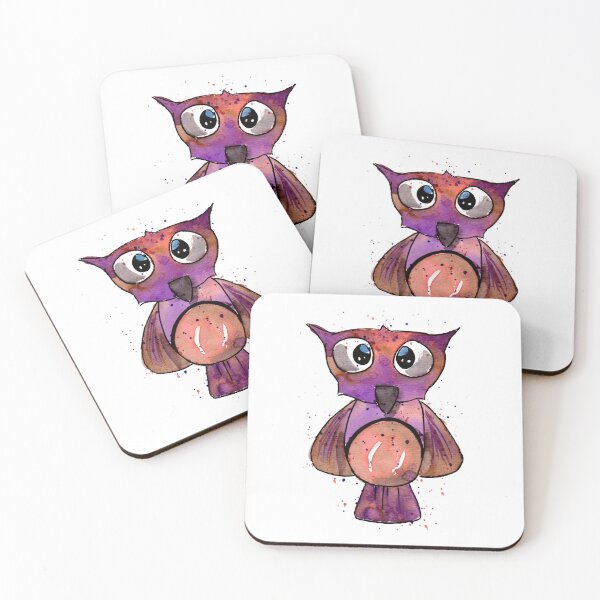 Item preview, Purple Owl Watercolor designed and sold by Sebastian Grafmann.