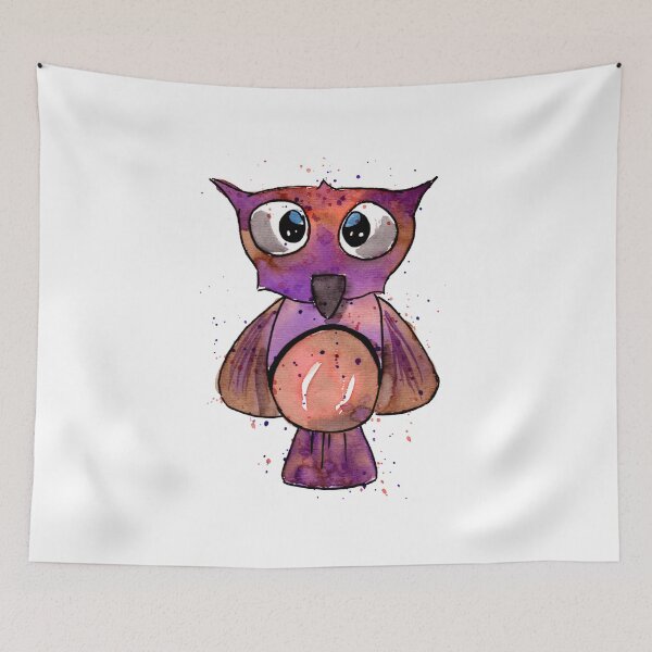 Item preview, Purple Owl Watercolor designed and sold by Sebastian Grafmann.