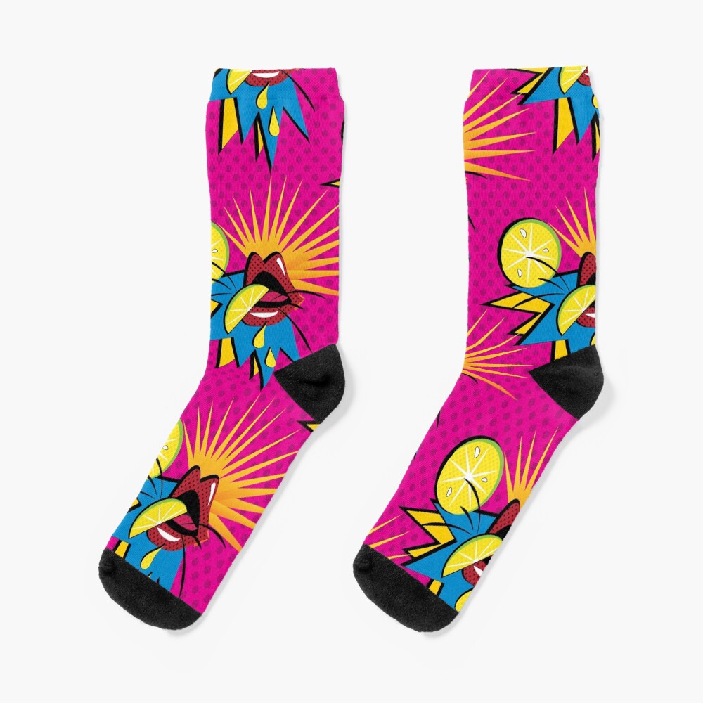 Sour Citrus Splash Pop Art Socks