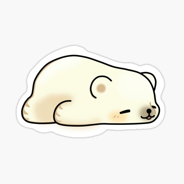 Lazy Little Polar Bear Sticker