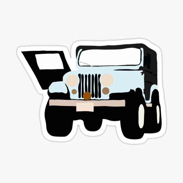 Stiles Stilinski Jeep Sticker By Amalieedits Redbubble