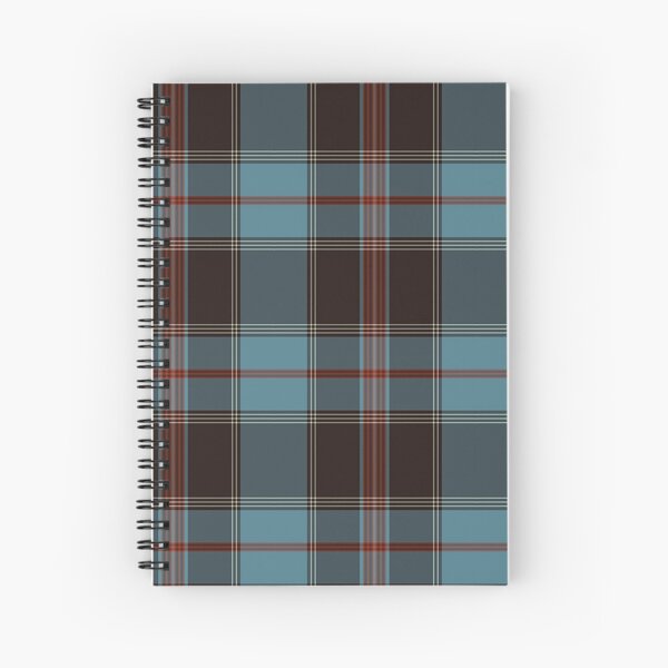 Teal-Brown-Red-Cream Plaid Spiral Notebook