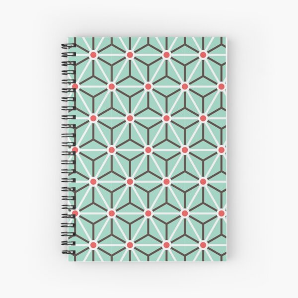 Geometric Pattern: Art Deco Star: Mint Spiral Notebook