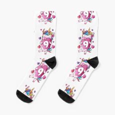 9th Birthday Unicorn Lover for 9 Year Olds Socks
