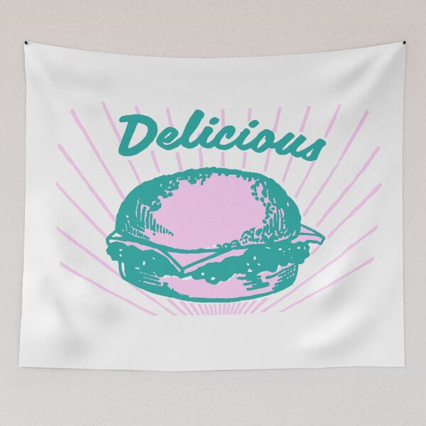 Item preview, Delicious Burger Pink and Turquoise  designed and sold by shtem.