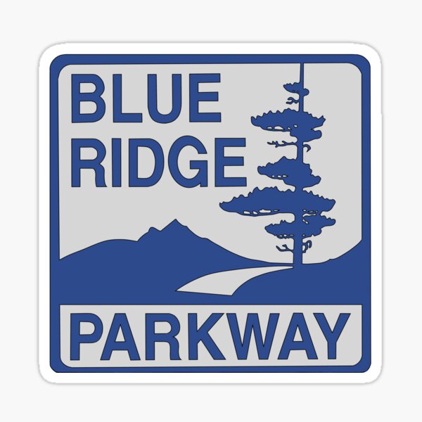 dark blue "Blue Ridge Parkway" sign Sticker