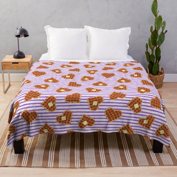Item preview, heart shaped waffles - purple stripes designed and sold by littlearrow.