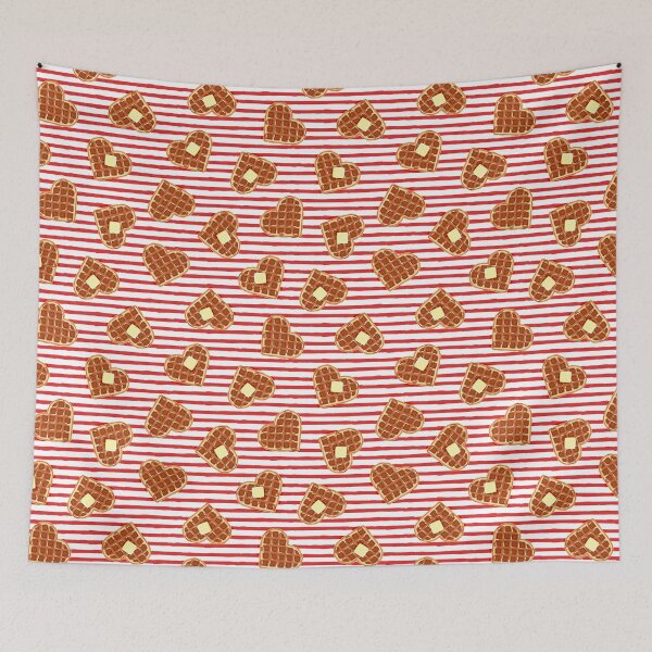Item preview, Copy of heart shaped waffles - red stripes designed and sold by littlearrow.