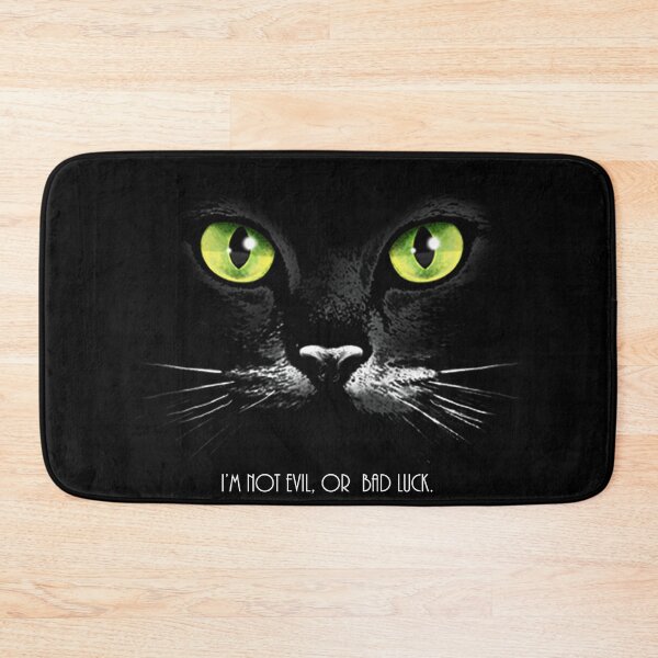 Item preview, Black cat with green eyes. Im not Evil or Bad luck designed and sold by KA DESIGNS.